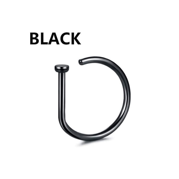 1 D-shaped fake nose ring set Black fake nose ring Nose ring Women's nose ring Stainless steel fake pierced nose ring
