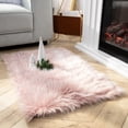 thumbnail image 2 of Phantoscope Faux Sheepskin Fur Area Rug, Soft Fluffy Faux Fur Carpet, Pink, 2 x 3 ft, Rectangle, 2 of 6
