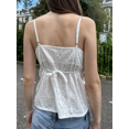 thumbnail image 5 of Women's Eyelet Embroidery Tank Top Deep V Neck Spaghetti Strap Cami Tops Summer Tops, 5 of 6