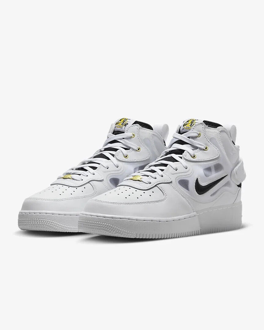 Nike Air Force 1 React Men's White/Black/Gold Running Shoes (13) - Walmart.com