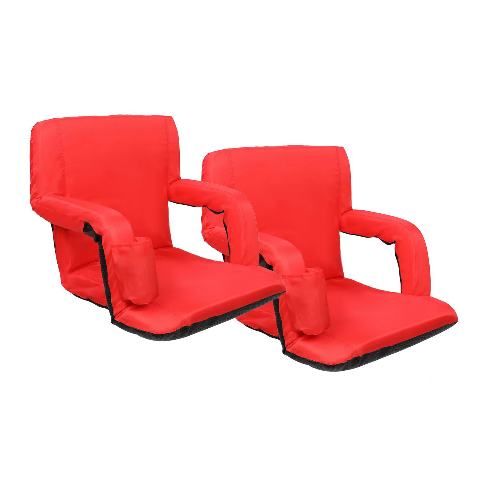 Padded Stadium Seat Portable Chair Red Bleacher Cushion Folding Bench Camping 