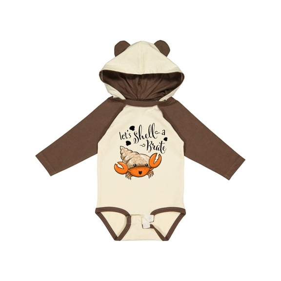 Inktastic Lets Shell-a-Brate- cute hermit crab Boys or Girls Long Sleeve Baby Bodysuit