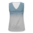 thumbnail image 4 of FDGIU Women's V Neck Front Pleat Sleeveless Satin Tank Top, Solid Loose Straight Hem Business Casual Camisole Blouse, 4 of 7