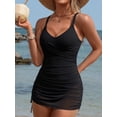 thumbnail image 6 of Asoul Twist V Neck One Piece Swimsuit for Womens Tummy Control Swimdress Monkini Swimwear Tie Side Mesh Bathing Suits, 6 of 9