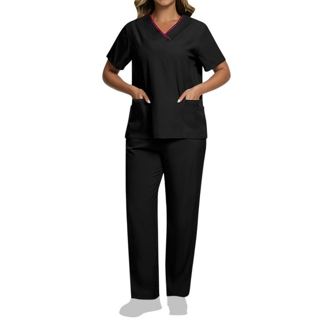 Womens Long Sleeve Elastic Thin Contrasting Sleeves with Pockets Stretchy Workwear, 100% Polyester Lightweight Top, Hand Wash