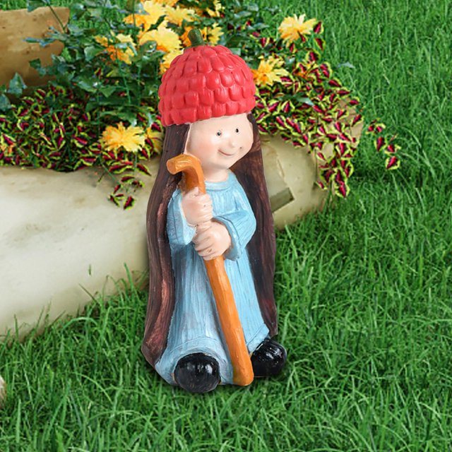 Estatua de Decoración de Jardín perfecl Miniestatua de Resina Chica con Falda Azul