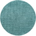 thumbnail image 3 of Unique Loom Davos Shag Collection Area Rug - Solid (10' Round Aqua), 3 of 7
