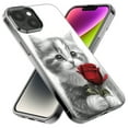 thumbnail image 2 of MUNDAZE Apple iPhone 14 Plus Baby Kitten Red Rose Pencil Drawing Double Layer Phone Case Cover, 2 of 5