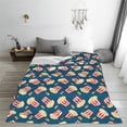 thumbnail image 5 of Pofeuu Popcorn With Glasses Print Ultra-Soft Micro Fleece Blanket,for Bed Or Sofa,All Season Throw Blankets Flannel Blanket-40"x30", 5 of 7