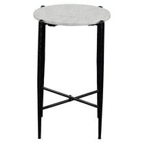 Steve Silver Loxie White Marble Top Round End Table