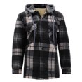 thumbnail image 3 of Men's Heavyweight Flannel Fleece Lined Plaid Sherpa Hoodie Jacket (M5065 - #204 (D.Tan/D.Gray), 5XL), 3 of 5