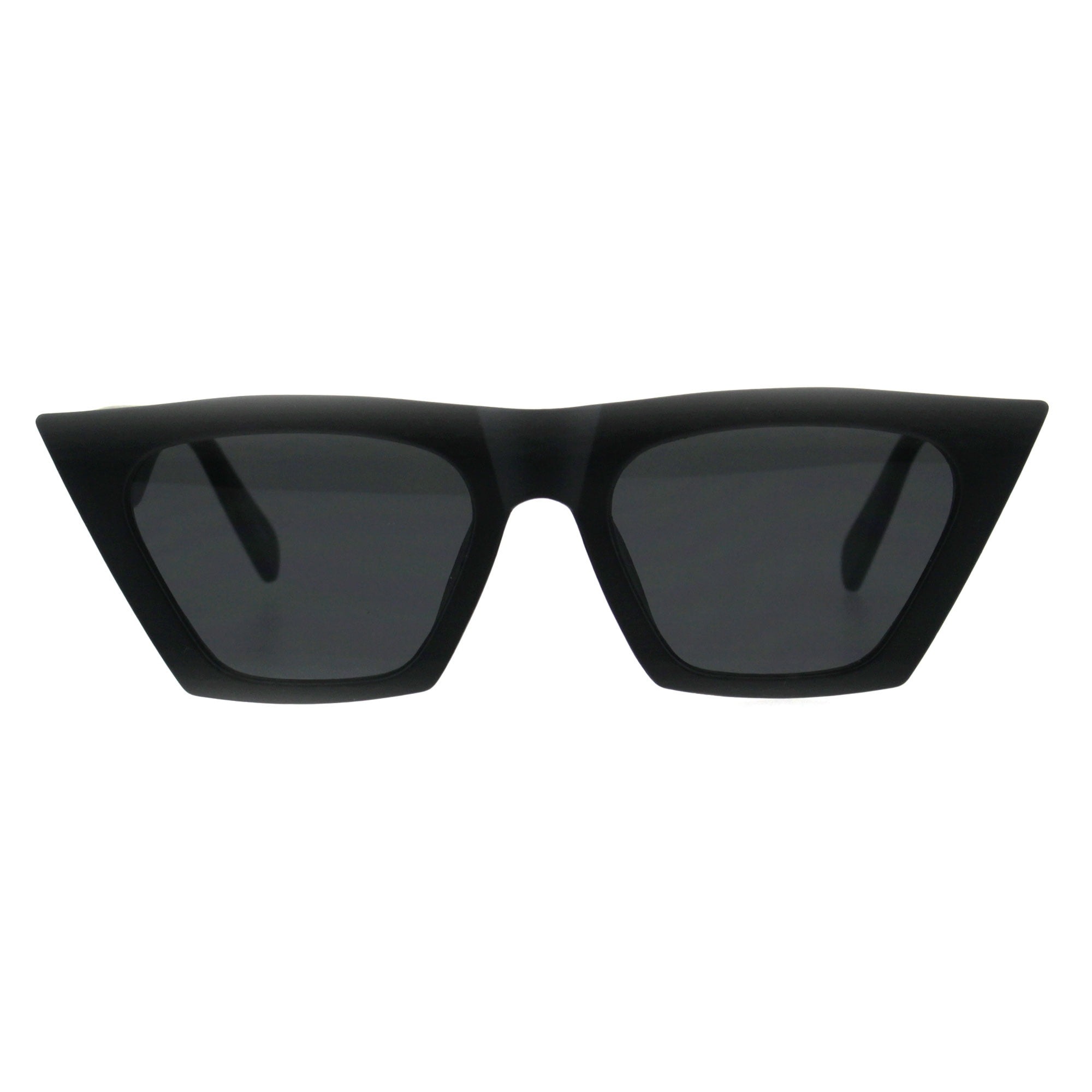 Womens Trendy Minimal Squared Cat Eye Mod Plastic Goth Sunglasses 