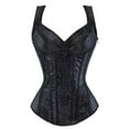 thumbnail image 2 of Clearance Sale! Women's Gothic Corset Bustier Waist Cincher Underbust Corset Vest Tank Top Embroidery Corset Top Plus Size Corset Top, 2 of 5
