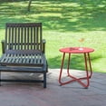 thumbnail image 3 of YEXJ Patio Side Table, Round Metal Steel Weather Resistant Portable Patio Table， Outdoor and Indoor Patio Small Table for Garden Balcony Yard,Metal,dark Red, 3 of 9