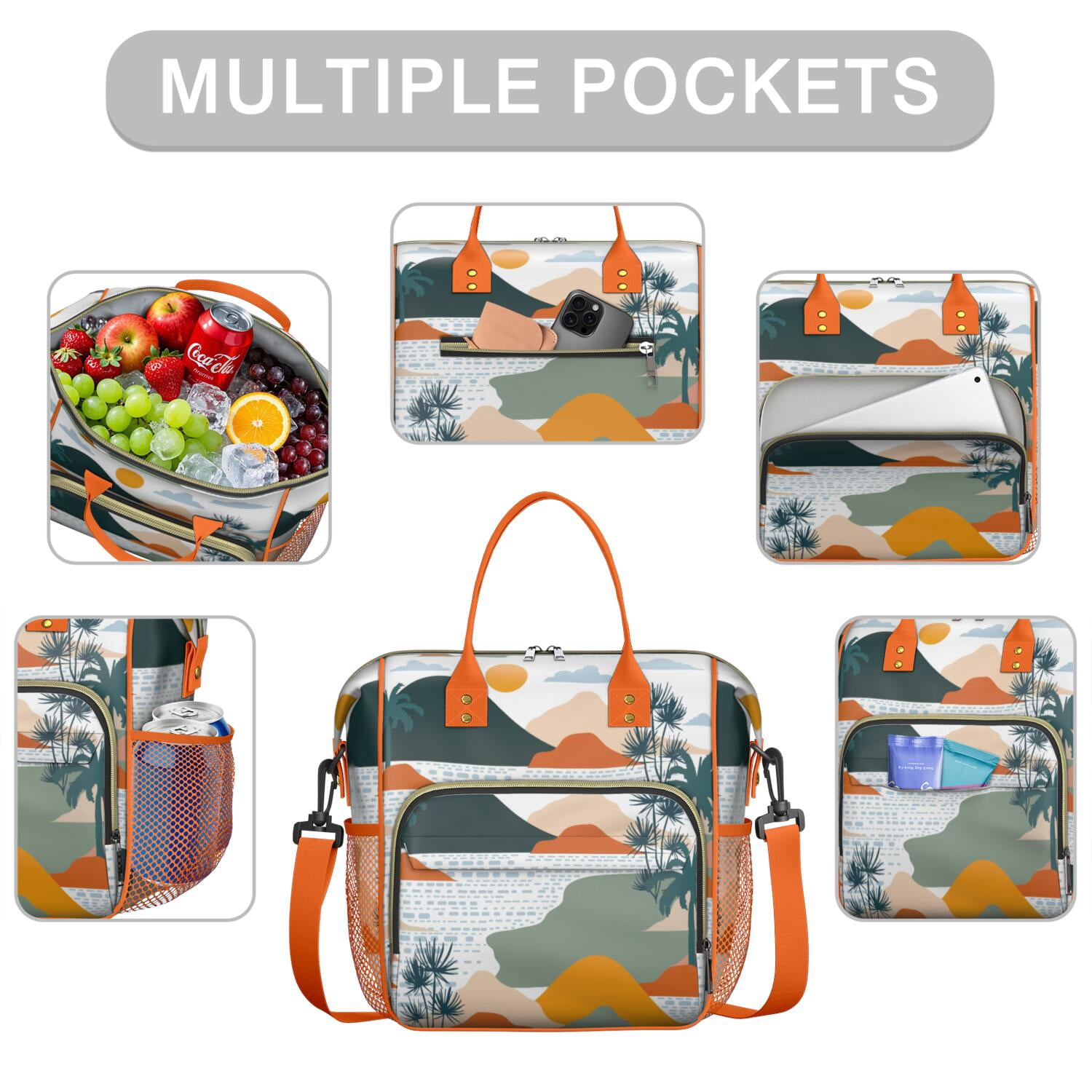 Hawaiian Beach Landscape Insulated Lunch Box - Four-Layer Construction Keeps Food Cold/Warm, Perfect for School, Office & Outings