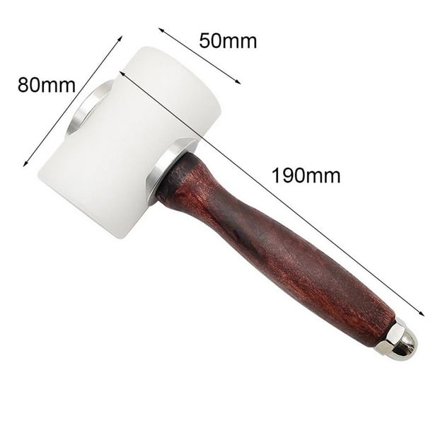 Martillo De Tallado De Cuero, Herramienta De Corte De Punzón De Cuero De Vaca Artesanal Diy Con Mango De Madera, Herramientas De Tallado De Artesanía De Cuero Noticed HA023197-00