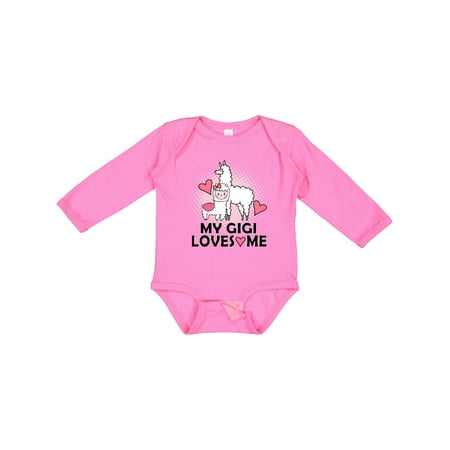 

Inktastic My Gigi Loves Me Llama Gift Baby Girl Long Sleeve Bodysuit