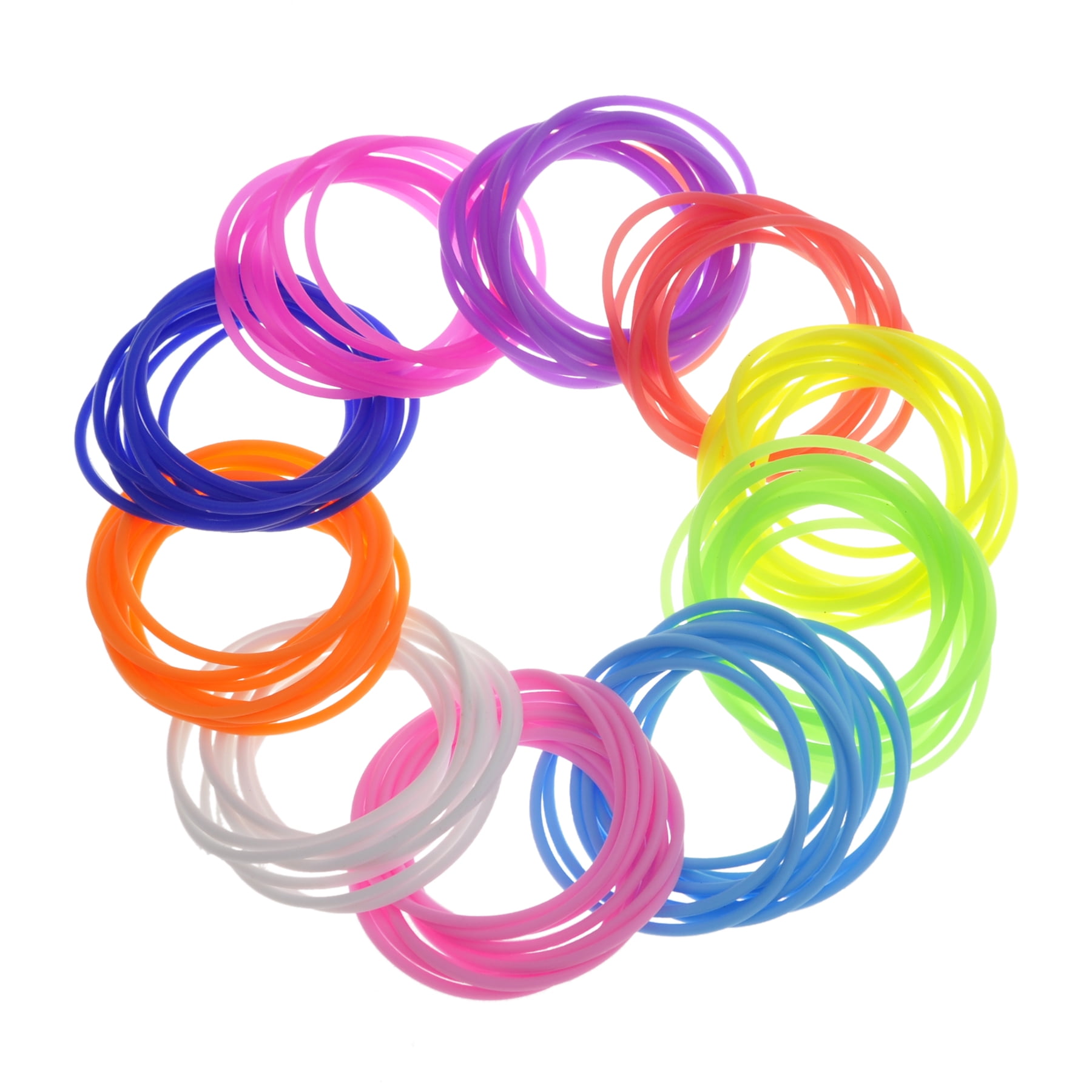 GOGO GOGO 100 Pcs Jelly Bracelets 8" Silicone Wristbands Assorted