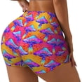 thumbnail image 2 of Vsdgher Magic Mushrooms print Workout Shorts for Women Seamless Soft Smooth Gym Yoga Scrunch Active Exercise Fitness Shorts, 2 of 8