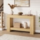 thumbnail image 1 of QinaQin Mesa consola farmhouse de 2 niveles con base en H, diseño angosto de madera para entrada, sala, pasillo o detrás del sofá, 1 of 8