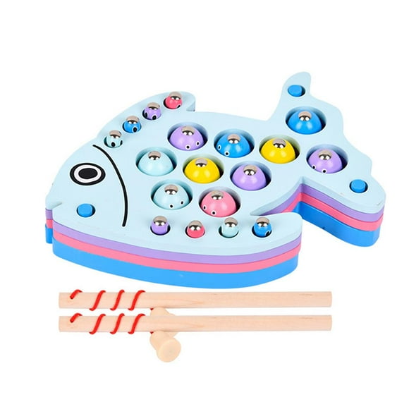 facefd Ensemble de Jouets de Pêche Magnétiques en Bois pour Enfants, Jouet de Pêche Éducatif Précoce, Pêche au Poisson, Jeux Préscolaires pour Enfants No.1