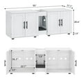 thumbnail image 3 of QinaQin Wooden Concealed Litter Box Furniture, 55-Inch Large Litter Cabinet, Can Accommodate 2 Cats, Double Cat House Design, Suitable for Living Room, 3 of 8