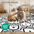 thumbnail image 3 of ODIKA 4'x6' Black White Geometric Medallion Washable Area Rug Bold Contemporary Abstract Motif Design Stain Resistant, Low Pile, Easy Care for Dorm Room, Small Living, 3 of 6