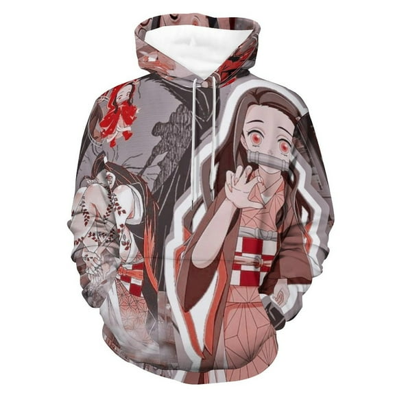 Kamado Nezuko Unisex Adult Hoodie Casual Hooded Sweatshirt Pullover Novelty 3D Printed Sweater Jacket S