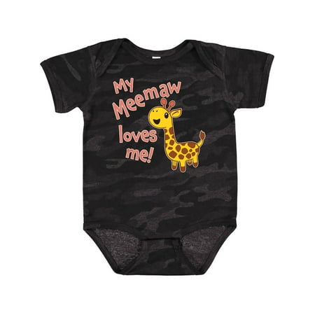 

Inktastic My Meemaw Loves Me- Cute Giraffe Gift Baby Boy or Baby Girl Bodysuit