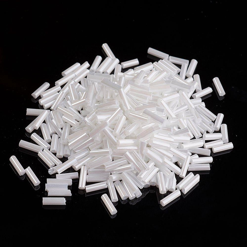 1bag Glass Beads Ceylon White 12x2mm Hole: 0.5mm about 5000pcs/bag