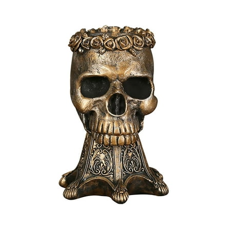 

Xinqinghao Skull Flower Pot Design Flower Pot Bowl Container Desktop Storage Jar Home B