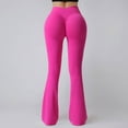 thumbnail image 7 of KHONTS Women's Yoga Pants Bootcut Leggings High Waisted Workout Tummy Control Flare Pants Lifting Stretchy Athletic Trousers Hot Pink M, 7 of 7