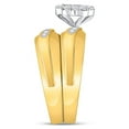 thumbnail image 4 of 10kt Yellow Gold His Hers Round Diamond Cluster Matching Wedding Set 3/8 Cttw, 4 of 4