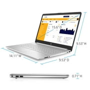 HP 15 Laptop, Intel Core i3-1005G1, 4GB SDRAM, 128GB SSD, Natural Silver, 15-dy1024wm