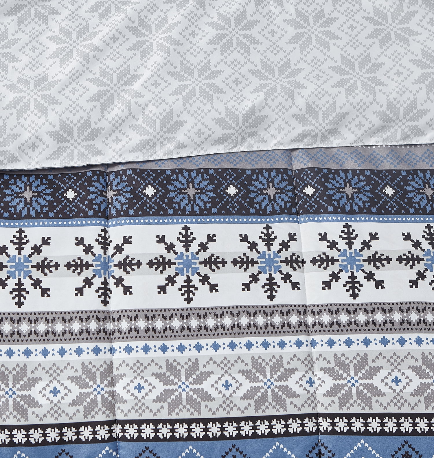 Fair Isle Blue 3 Piece Microfiber Comforter Set - King