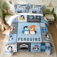 thumbnail image 2 of Erosebridal Penguin Twin Quilt Set for Boys Girls, Winter Friends Twin Coverlet Set, 2 Pieces 1 Bedspread and 1 Pillowcase, 2 of 7