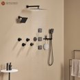 thumbnail image 3 of Mondawe Luxury Shower System Wall Mounted 12" for Bathroom, Rain Shower Combo Set with Handheld Spray, with Rough-in Valve, 3 of 10