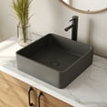 thumbnail image 3 of DV-1V0166 DeerValley 15" x 5'' Bathroom Sink,Black Square Concrete Vessel Bathroom Sink Vessel Sink, 3 of 4