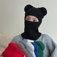 thumbnail image 3 of SIEYIO Adult Neck Guard Hat Knit Cartoon Bear Ear Shape Eye Exposed Hat Casual Wear, 3 of 19