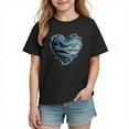 thumbnail image 2 of hengsof T-Shirt d'Été Imprimé Amour pour Enfants Manches Courtes Col Rond T-Shirt Graphique, 2 of 3