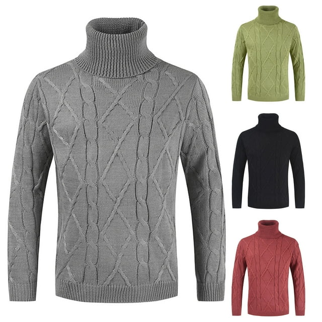 CEHVOM Autumn And Winter New Leisure Daily Commuting Trend Personality Color High Neck Men's Sweater