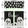 thumbnail image 5 of Halloween Kitchen Curtains Valances and Tiers 3 Piece Set, Boo Ghost Spooky Rod Pocket Short Tier Curtain Over Sink Window, Farmhouse Cafe Black Curtains for Decor 36 Inch, 5 of 7