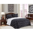 thumbnail image 3 of Elegant Comfort 1500 Premier Hotel Collection 3 Pieces Comforter Set Queen, Black Plaid, 3 of 4