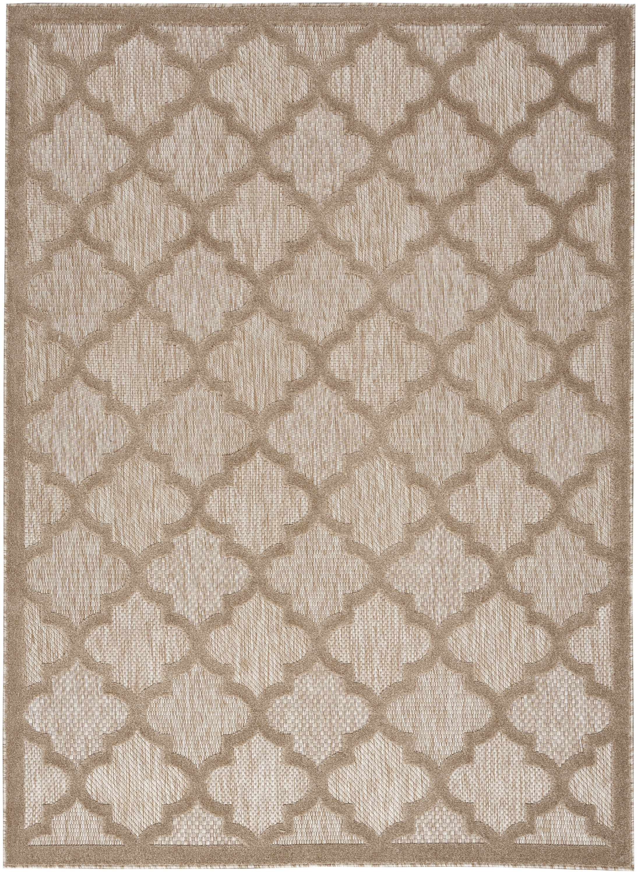 Nourison Easy Care Indoor/Outdoor Natural Beige 5' x 7' Area Rug, (5x7)
