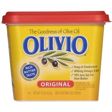 Olivio Original Buttery Spread with Olive Oil, 15 oz – 70% Less Fat Than Butter