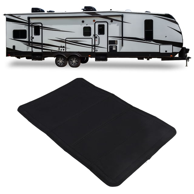 RV Door Window Shade Cover, 25x16in Foldable RV Door Blackout Window Shade, RV Sun Shade Privacy Protection Accessories for Travel Trailers