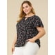 thumbnail image 4 of Blusa Floral Agnes Orinda Manga Acampanada Negro 4XL, 4 of 6