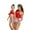 A Red, variant on Family Mother Daughter Swimsuits 2PCS Parent-Child Girls Bikini Women Bathing Suit Set for Toddler Kids Mom Two Piece Halter Swimwear