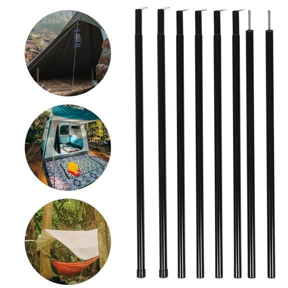 GOOHOCHY Tent Support Black 8Pcs 21.7X0.6X0.6In