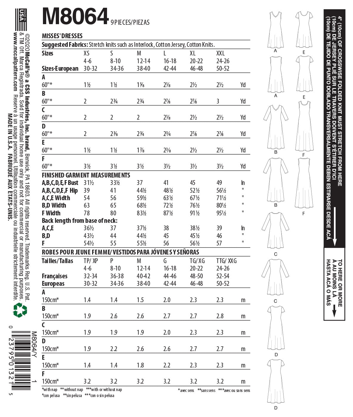 McCall Pattern XSSM, Various Walmart Canada